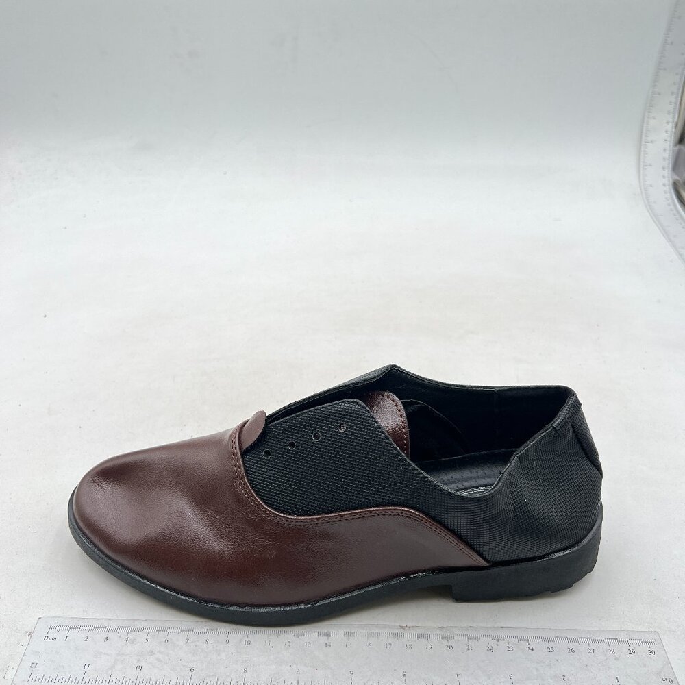 Brown Men's Oxford Dress Shoes Round Toe Lace-up Leather Modern Business Shoes